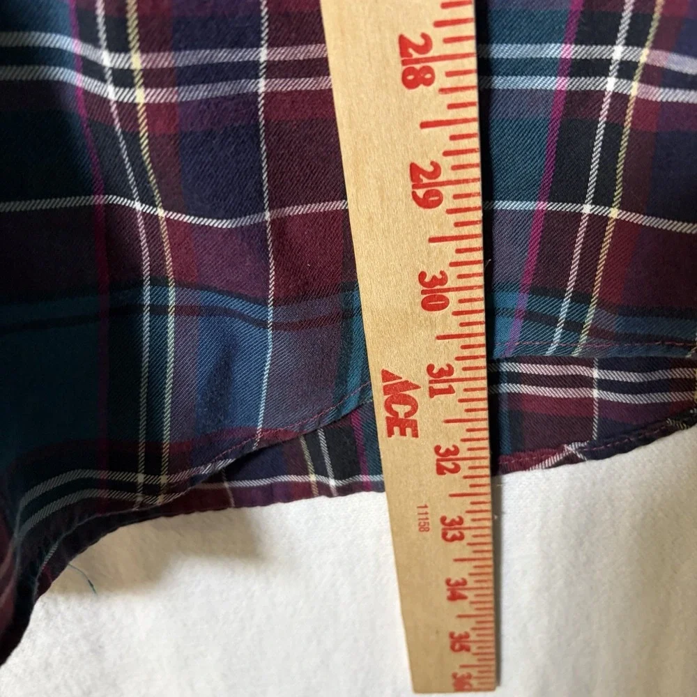 Lands End Mens Shirt XL Tall Multicolor Plaid Tailored Fit Long Sleeve Button Up - Picture 4 of 7